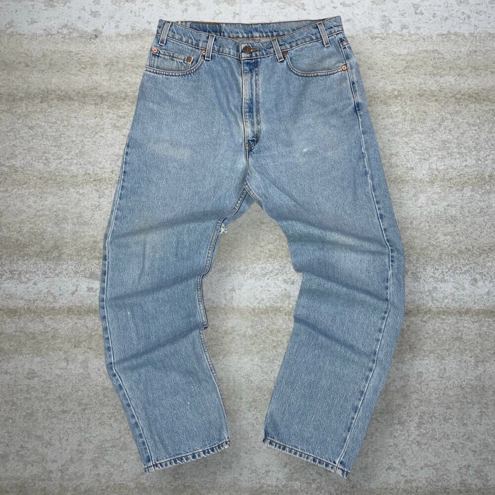 Vintage 90s Levis Jeans 505 36x30 Regular Straight Leg Light Wash Denim Cotton - Picture 2 of 8